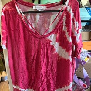 Women's Pink Tie-Dye Top size XS